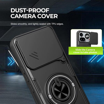 Multifunctional Sliding Camshield Ring Holder Phone Case, For Nothing Phone 4a Pro, For Nothing Phone 4a