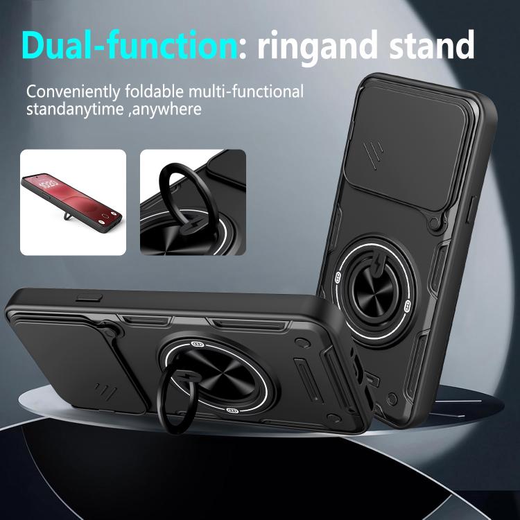 Multifunctional Sliding Camshield Ring Holder Phone Case, For Nothing Phone 4a Pro, For Nothing Phone 4a