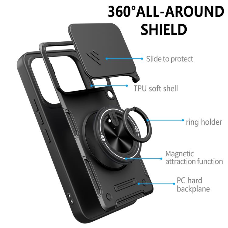 Multifunctional Sliding Camshield Ring Holder Phone Case, For Nothing Phone 4a Pro, For Nothing Phone 4a