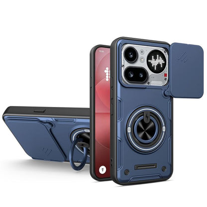 Multifunctional Sliding Camshield Ring Holder Phone Case, For Nothing Phone 4a Pro, For Nothing Phone 4a