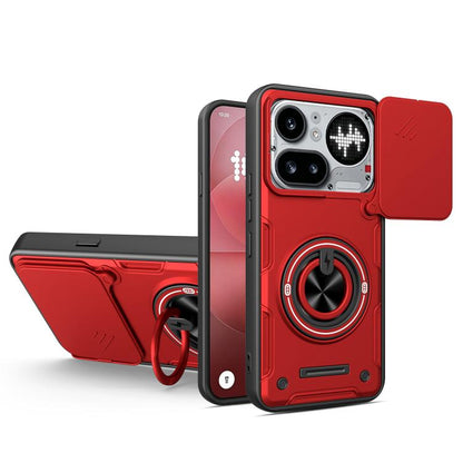 Multifunctional Sliding Camshield Ring Holder Phone Case, For Nothing Phone 4a Pro, For Nothing Phone 4a