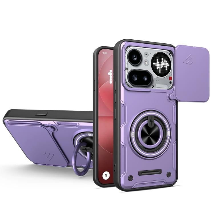 Multifunctional Sliding Camshield Ring Holder Phone Case, For Nothing Phone 4a Pro, For Nothing Phone 4a