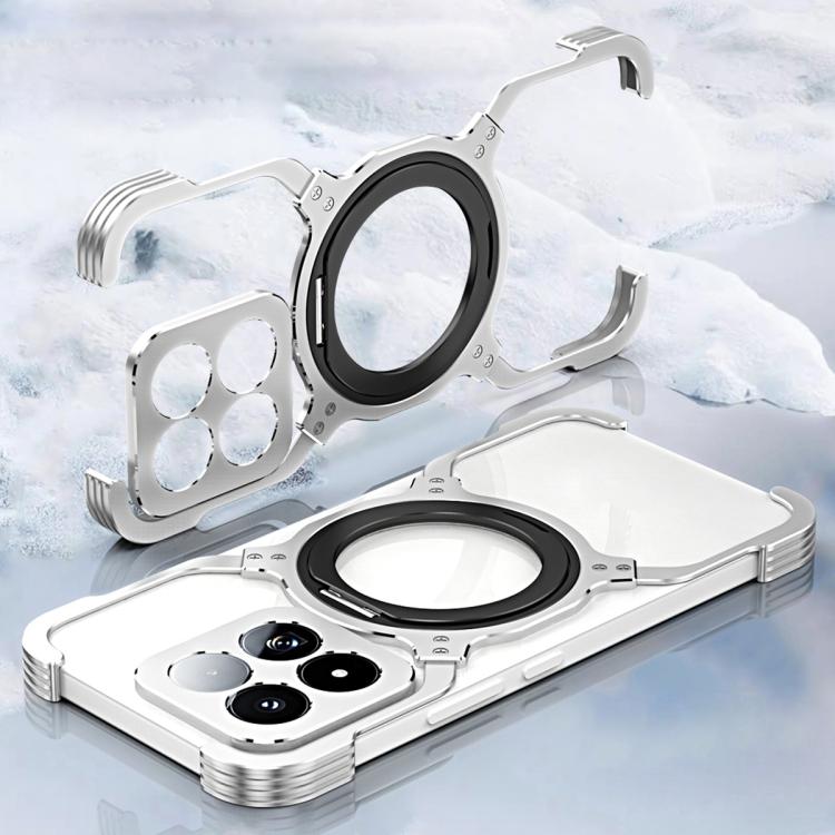 Mechanical Arm Borderless MagSafe Holder Metal Phone Case, For Xiaomi 17 Max 5G