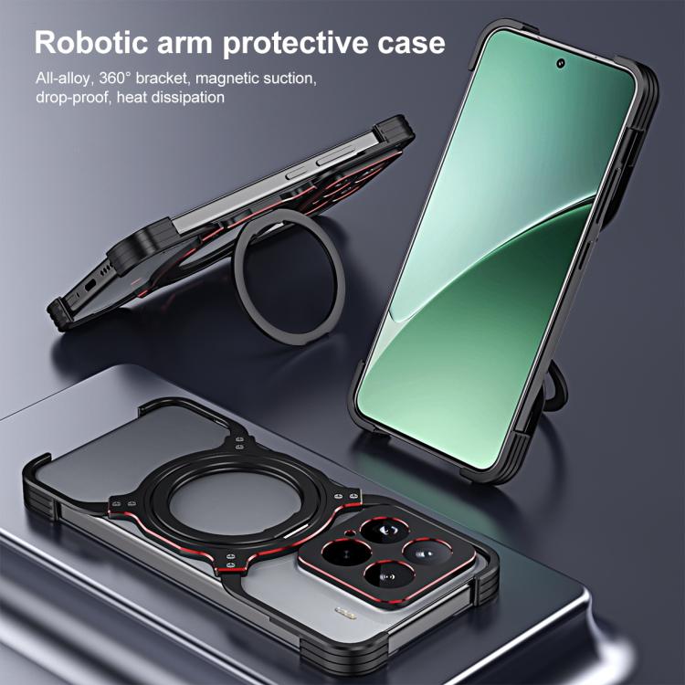 Mechanical Arm Borderless MagSafe Holder Metal Phone Case, For Xiaomi 17 Max 5G