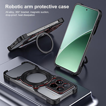 Mechanical Arm Borderless MagSafe Holder Metal Phone Case, For Xiaomi 17 Max 5G