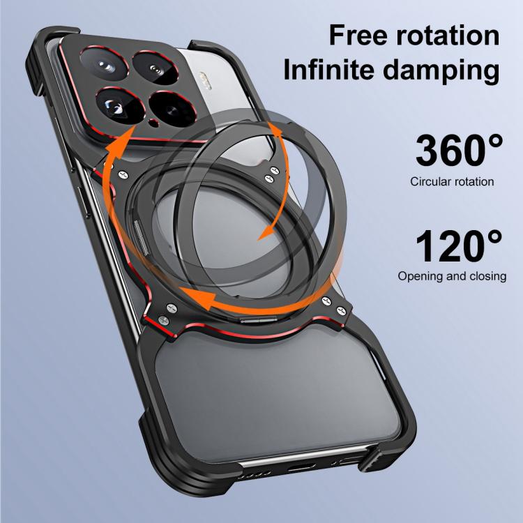 Mechanical Arm Borderless MagSafe Holder Metal Phone Case, For Xiaomi 17 Max 5G