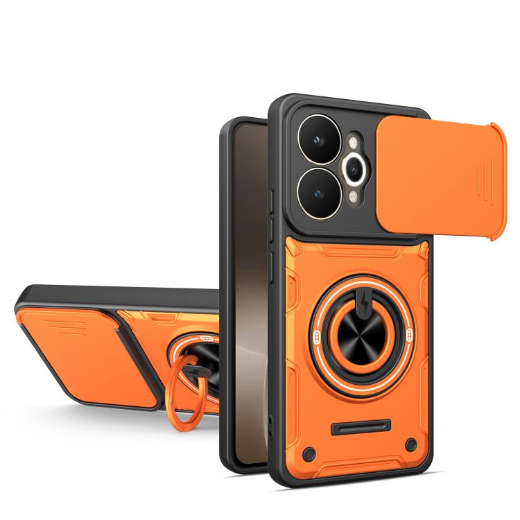 Multifunctional Sliding Camshield Ring Holder Phone Case, For Realme 15x India / C85 5G, For Realme 15 / 15 Pro 5G