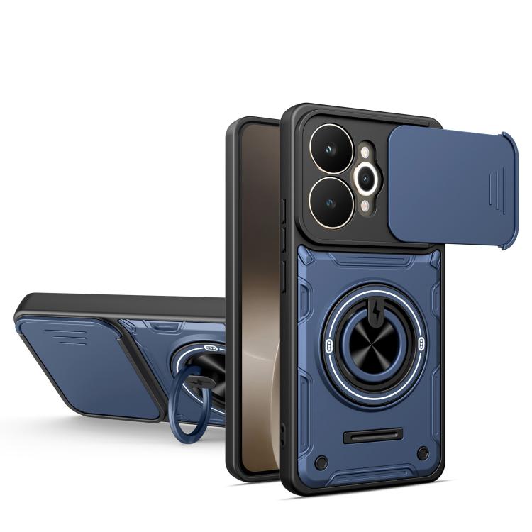 Multifunctional Sliding Camshield Ring Holder Phone Case, For Realme 15x India / C85 5G, For Realme 15 / 15 Pro 5G