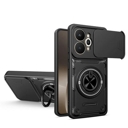 Multifunctional Sliding Camshield Ring Holder Phone Case, For Realme 15x India / C85 5G, For Realme 15 / 15 Pro 5G