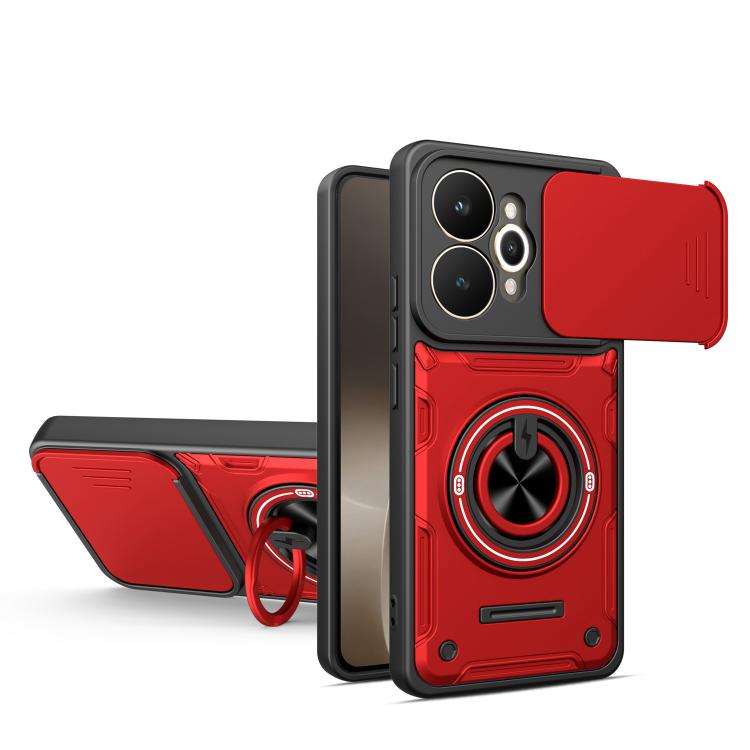 Multifunctional Sliding Camshield Ring Holder Phone Case, For Realme 15x India / C85 5G, For Realme 15 / 15 Pro 5G