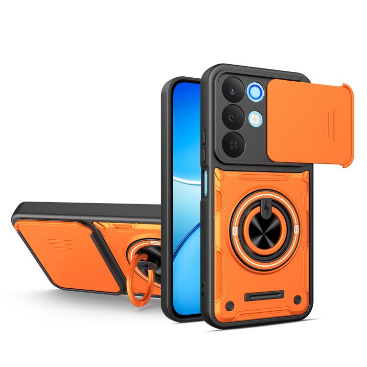 Multifunctional Sliding Camshield Ring Holder Phone Case, For Realme 15x India / C85 5G, For Realme 15 / 15 Pro 5G