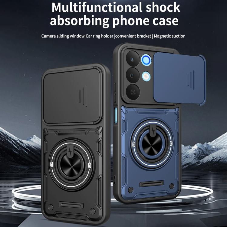 Multifunctional Sliding Camshield Ring Holder Phone Case, For Realme 15x India / C85 5G, For Realme 15 / 15 Pro 5G