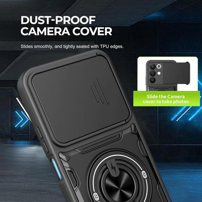 Multifunctional Sliding Camshield Ring Holder Phone Case, For Realme 15x India / C85 5G, For Realme 15 / 15 Pro 5G