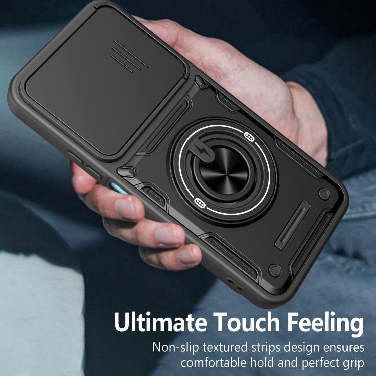 Multifunctional Sliding Camshield Ring Holder Phone Case, For Realme 15x India / C85 5G, For Realme 15 / 15 Pro 5G