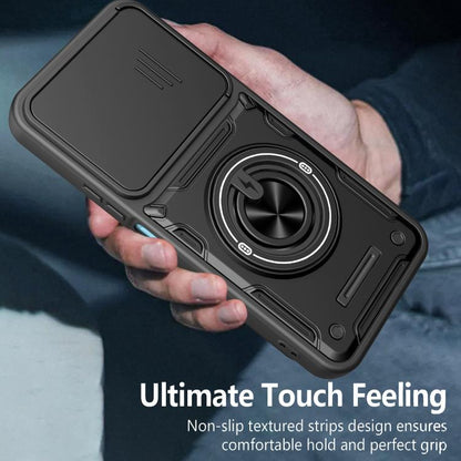 Multifunctional Sliding Camshield Ring Holder Phone Case, For Realme 15x India / C85 5G, For Realme 15 / 15 Pro 5G