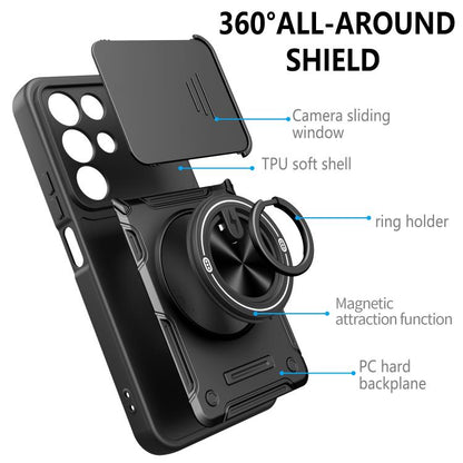 Multifunctional Sliding Camshield Ring Holder Phone Case, For Realme 15x India / C85 5G, For Realme 15 / 15 Pro 5G