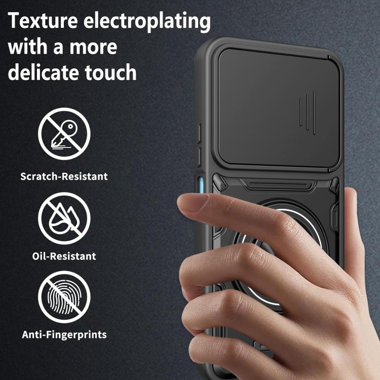 Multifunctional Sliding Camshield Ring Holder Phone Case, For Realme 15x India / C85 5G, For Realme 15 / 15 Pro 5G