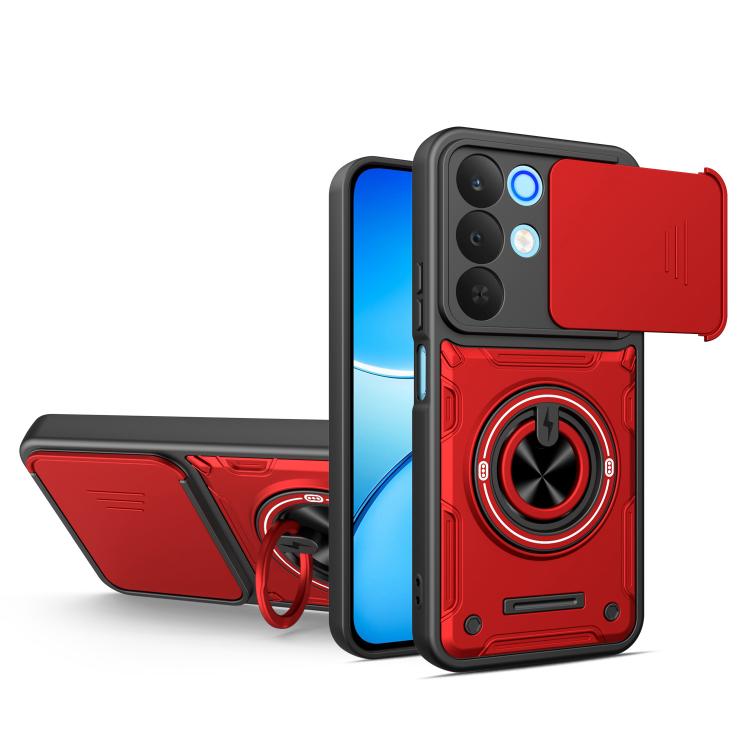 Multifunctional Sliding Camshield Ring Holder Phone Case, For Realme 15x India / C85 5G, For Realme 15 / 15 Pro 5G