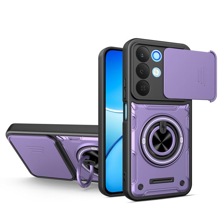 Multifunctional Sliding Camshield Ring Holder Phone Case, For Realme 15x India / C85 5G, For Realme 15 / 15 Pro 5G