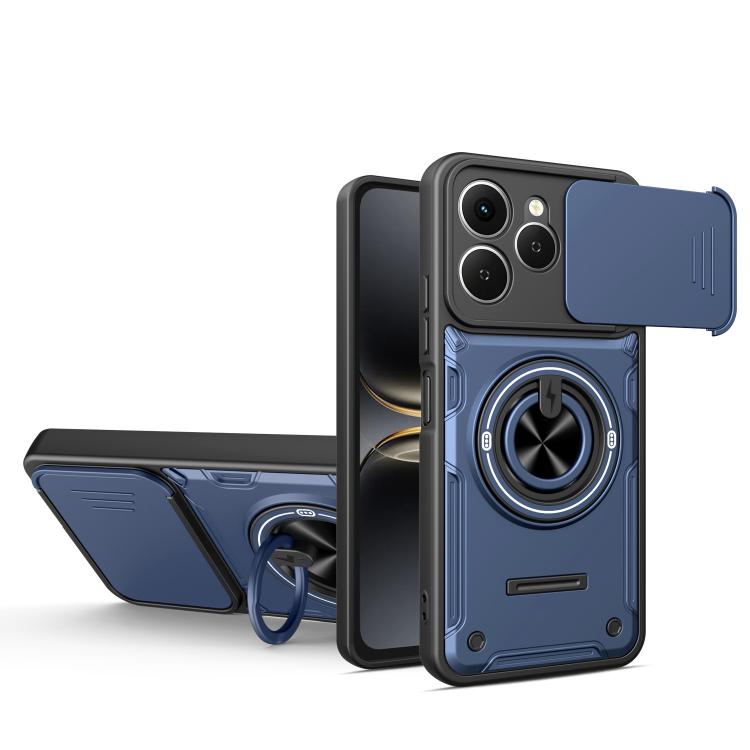 Multifunctional Sliding Camshield Ring Holder Phone Case, For Tecno Spark Go 3 / Pop 20 4G, For Tecno Spark 40C, For Tecno Spark Go 2 / Pop 10, For Tecno Spark 40 Pro+ 4G, For Tecno Spark 40 4G, For Tecno Spark Go 2025 / Pop 9 4G