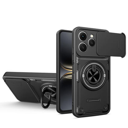 Multifunctional Sliding Camshield Ring Holder Phone Case, For Tecno Spark Go 3 / Pop 20 4G, For Tecno Spark 40C, For Tecno Spark Go 2 / Pop 10, For Tecno Spark 40 Pro+ 4G, For Tecno Spark 40 4G, For Tecno Spark Go 2025 / Pop 9 4G