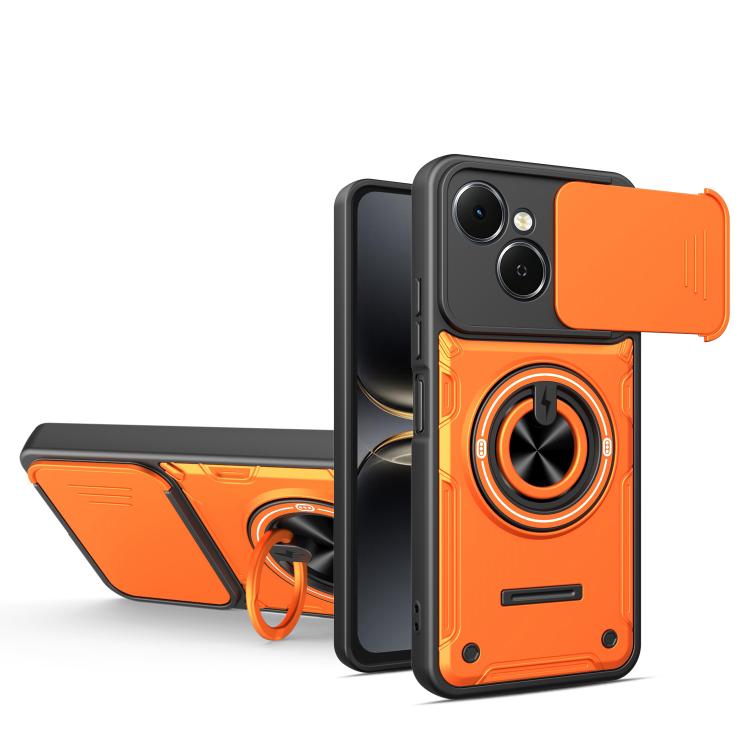 Multifunctional Sliding Camshield Ring Holder Phone Case, For Tecno Spark Go 3 / Pop 20 4G, For Tecno Spark 40C, For Tecno Spark Go 2 / Pop 10, For Tecno Spark 40 Pro+ 4G, For Tecno Spark 40 4G, For Tecno Spark Go 2025 / Pop 9 4G
