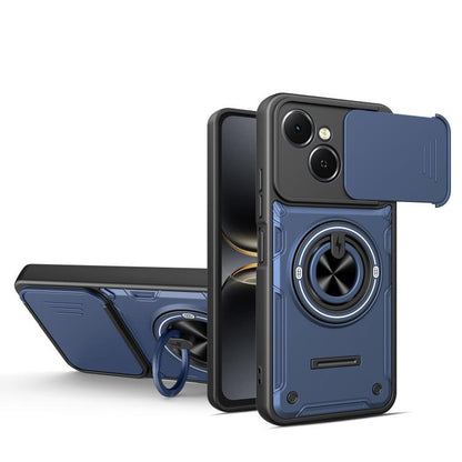 Multifunctional Sliding Camshield Ring Holder Phone Case, For Tecno Spark Go 3 / Pop 20 4G, For Tecno Spark 40C, For Tecno Spark Go 2 / Pop 10, For Tecno Spark 40 Pro+ 4G, For Tecno Spark 40 4G, For Tecno Spark Go 2025 / Pop 9 4G