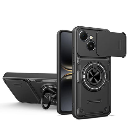 Multifunctional Sliding Camshield Ring Holder Phone Case, For Tecno Spark Go 3 / Pop 20 4G, For Tecno Spark 40C, For Tecno Spark Go 2 / Pop 10, For Tecno Spark 40 Pro+ 4G, For Tecno Spark 40 4G, For Tecno Spark Go 2025 / Pop 9 4G