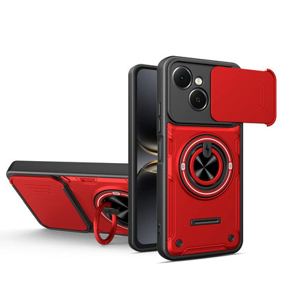 Multifunctional Sliding Camshield Ring Holder Phone Case, For Tecno Spark Go 3 / Pop 20 4G, For Tecno Spark 40C, For Tecno Spark Go 2 / Pop 10, For Tecno Spark 40 Pro+ 4G, For Tecno Spark 40 4G, For Tecno Spark Go 2025 / Pop 9 4G