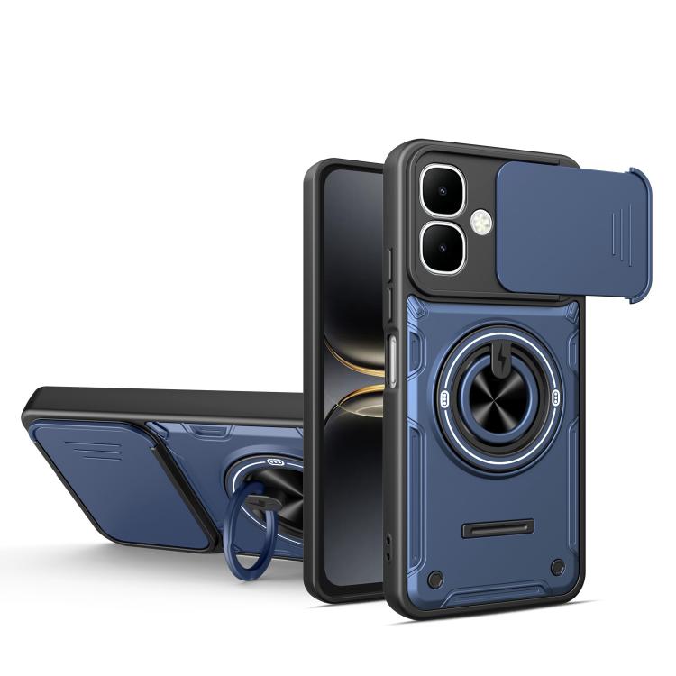 Multifunctional Sliding Camshield Ring Holder Phone Case, For Tecno Spark Go 3 / Pop 20 4G, For Tecno Spark 40C, For Tecno Spark Go 2 / Pop 10, For Tecno Spark 40 Pro+ 4G, For Tecno Spark 40 4G, For Tecno Spark Go 2025 / Pop 9 4G