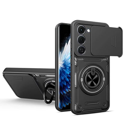 Multifunctional Sliding Camshield Ring Holder Phone Case, For Tecno Spark Go 3 / Pop 20 4G, For Tecno Spark 40C, For Tecno Spark Go 2 / Pop 10, For Tecno Spark 40 Pro+ 4G, For Tecno Spark 40 4G, For Tecno Spark Go 2025 / Pop 9 4G