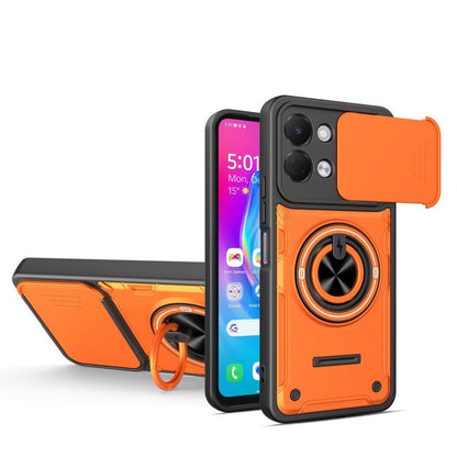 Multifunctional Sliding Camshield Ring Holder Phone Case, For Tecno Spark Go 3 / Pop 20 4G, For Tecno Spark 40C, For Tecno Spark Go 2 / Pop 10, For Tecno Spark 40 Pro+ 4G, For Tecno Spark 40 4G, For Tecno Spark Go 2025 / Pop 9 4G