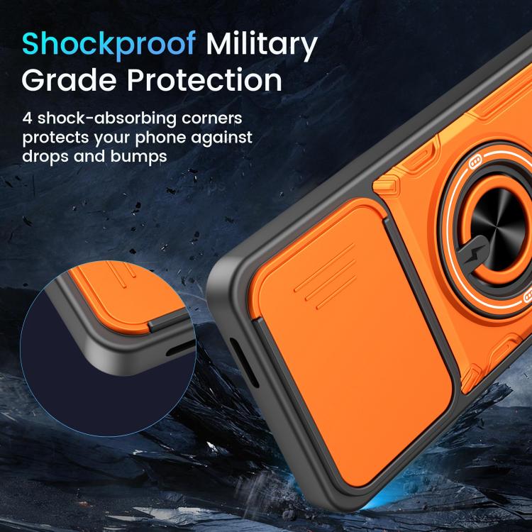 Multifunctional Sliding Camshield Ring Holder Phone Case, For Tecno Spark Go 3 / Pop 20 4G, For Tecno Spark 40C, For Tecno Spark Go 2 / Pop 10, For Tecno Spark 40 Pro+ 4G, For Tecno Spark 40 4G, For Tecno Spark Go 2025 / Pop 9 4G