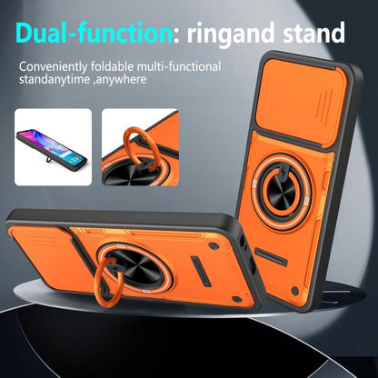 Multifunctional Sliding Camshield Ring Holder Phone Case, For Tecno Spark Go 3 / Pop 20 4G, For Tecno Spark 40C, For Tecno Spark Go 2 / Pop 10, For Tecno Spark 40 Pro+ 4G, For Tecno Spark 40 4G, For Tecno Spark Go 2025 / Pop 9 4G