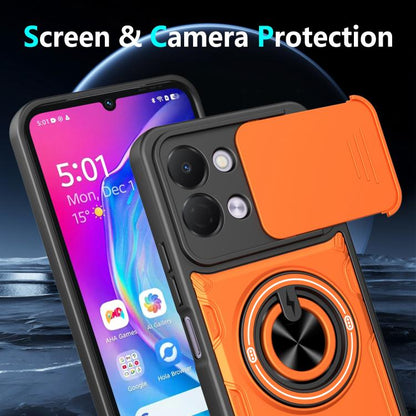 Multifunctional Sliding Camshield Ring Holder Phone Case, For Tecno Spark Go 3 / Pop 20 4G, For Tecno Spark 40C, For Tecno Spark Go 2 / Pop 10, For Tecno Spark 40 Pro+ 4G, For Tecno Spark 40 4G, For Tecno Spark Go 2025 / Pop 9 4G