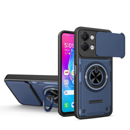 Multifunctional Sliding Camshield Ring Holder Phone Case, For Tecno Spark Go 3 / Pop 20 4G, For Tecno Spark 40C, For Tecno Spark Go 2 / Pop 10, For Tecno Spark 40 Pro+ 4G, For Tecno Spark 40 4G, For Tecno Spark Go 2025 / Pop 9 4G