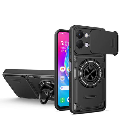 Multifunctional Sliding Camshield Ring Holder Phone Case, For Tecno Spark Go 3 / Pop 20 4G, For Tecno Spark 40C, For Tecno Spark Go 2 / Pop 10, For Tecno Spark 40 Pro+ 4G, For Tecno Spark 40 4G, For Tecno Spark Go 2025 / Pop 9 4G