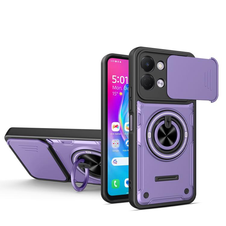 Multifunctional Sliding Camshield Ring Holder Phone Case, For Tecno Spark Go 3 / Pop 20 4G, For Tecno Spark 40C, For Tecno Spark Go 2 / Pop 10, For Tecno Spark 40 Pro+ 4G, For Tecno Spark 40 4G, For Tecno Spark Go 2025 / Pop 9 4G