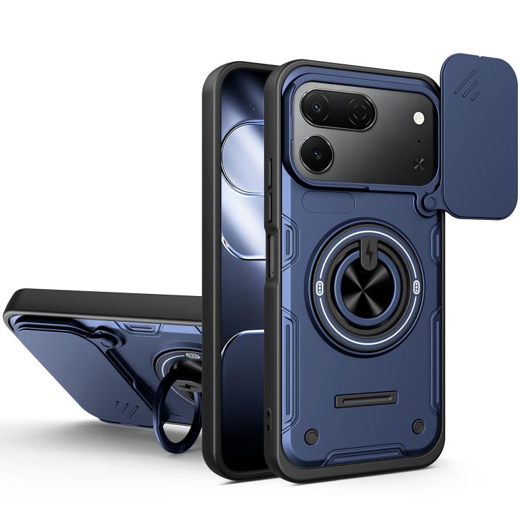 Multifunctional Sliding Camshield Ring Holder Phone Case, For Tecno Spark 50c 4G, For Tecno Spark 50 Pro 4G, For Tecno Spark Go 3 / Pop 20 4G, For Tecno Spark 40C, For Tecno Spark Go 2 / Pop 10, For Tecno Spark 40 Pro+ 4G, For Tecno Spark 40 4G        ...