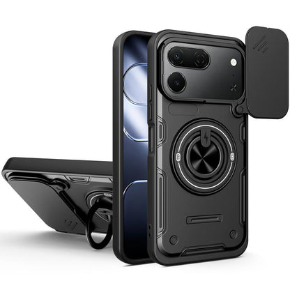 Multifunctional Sliding Camshield Ring Holder Phone Case, For Tecno Spark 50c 4G, For Tecno Spark 50 Pro 4G, For Tecno Spark Go 3 / Pop 20 4G, For Tecno Spark 40C, For Tecno Spark Go 2 / Pop 10, For Tecno Spark 40 Pro+ 4G, For Tecno Spark 40 4G        ...