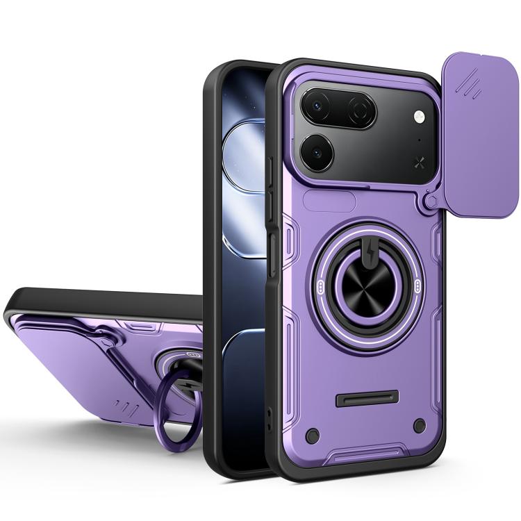 Multifunctional Sliding Camshield Ring Holder Phone Case, For Tecno Spark 50c 4G, For Tecno Spark 50 Pro 4G, For Tecno Spark Go 3 / Pop 20 4G, For Tecno Spark 40C, For Tecno Spark Go 2 / Pop 10, For Tecno Spark 40 Pro+ 4G, For Tecno Spark 40 4G        ...