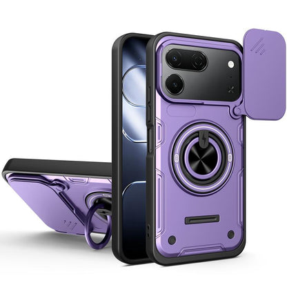 Multifunctional Sliding Camshield Ring Holder Phone Case, For Tecno Spark 50c 4G, For Tecno Spark 50 Pro 4G, For Tecno Spark Go 3 / Pop 20 4G, For Tecno Spark 40C, For Tecno Spark Go 2 / Pop 10, For Tecno Spark 40 Pro+ 4G, For Tecno Spark 40 4G        ...