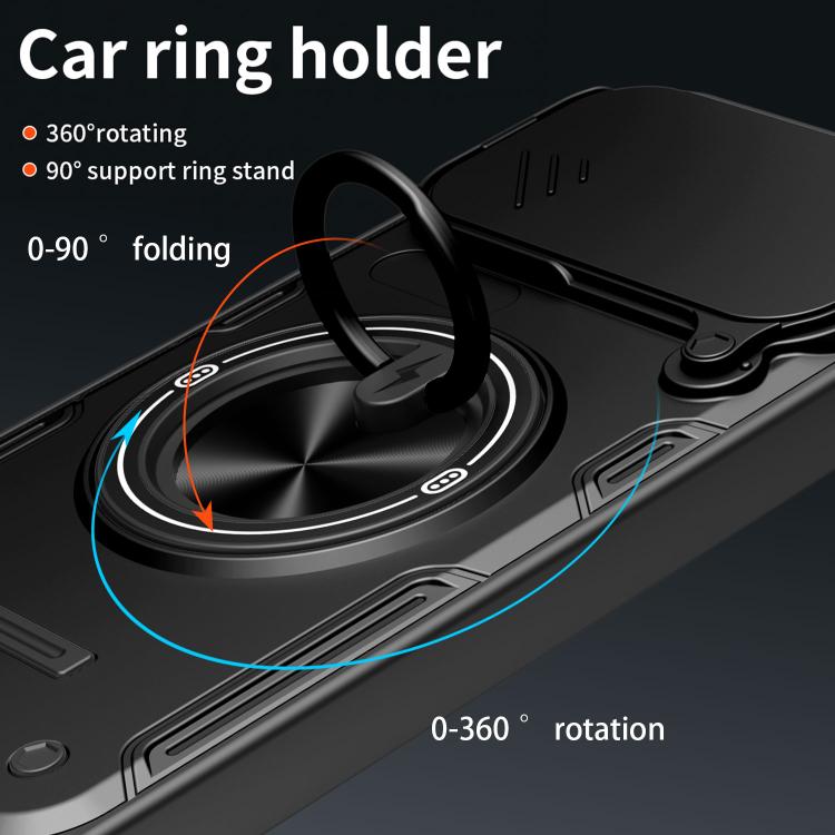 Multifunctional Sliding Camshield Ring Holder Phone Case, For Tecno Spark 50c 4G, For Tecno Spark 50 Pro 4G, For Tecno Spark Go 3 / Pop 20 4G, For Tecno Spark 40C, For Tecno Spark Go 2 / Pop 10, For Tecno Spark 40 Pro+ 4G, For Tecno Spark 40 4G        ...