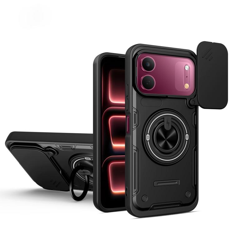 Multifunctional Sliding Camshield Ring Holder Phone Case, For Tecno Spark 50c 4G, For Tecno Spark 50 Pro 4G, For Tecno Spark Go 3 / Pop 20 4G, For Tecno Spark 40C, For Tecno Spark Go 2 / Pop 10, For Tecno Spark 40 Pro+ 4G, For Tecno Spark 40 4G        ...