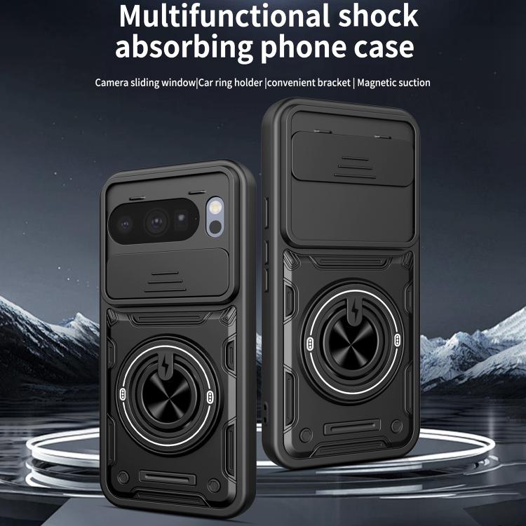 Multifunctional Sliding Camshield Ring Holder Phone Case, For Google Pixel 10 Pro XL, For Google Pixel 10 / 10 Pro