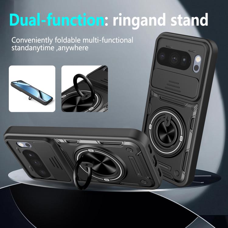 Multifunctional Sliding Camshield Ring Holder Phone Case, For Google Pixel 10 Pro XL, For Google Pixel 10 / 10 Pro