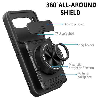 Multifunctional Sliding Camshield Ring Holder Phone Case, For Google Pixel 10 Pro XL, For Google Pixel 10 / 10 Pro
