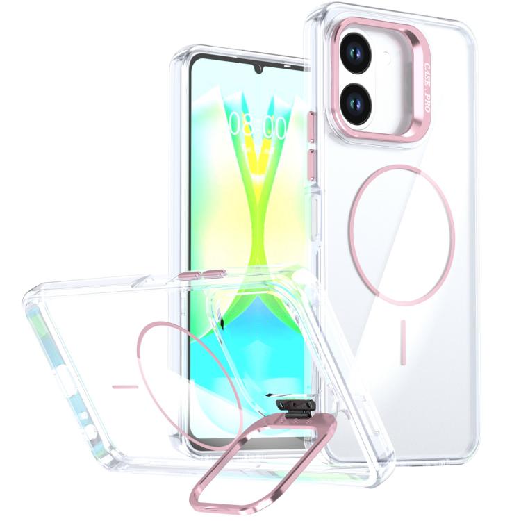 Bright Color Clear MagSafe Lens Frame Holder Phone Case, For Tecno Spark Go 3