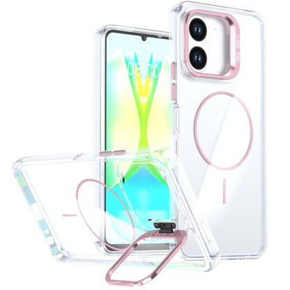Bright Color Clear MagSafe Lens Frame Holder Phone Case, For Tecno Spark Go 3