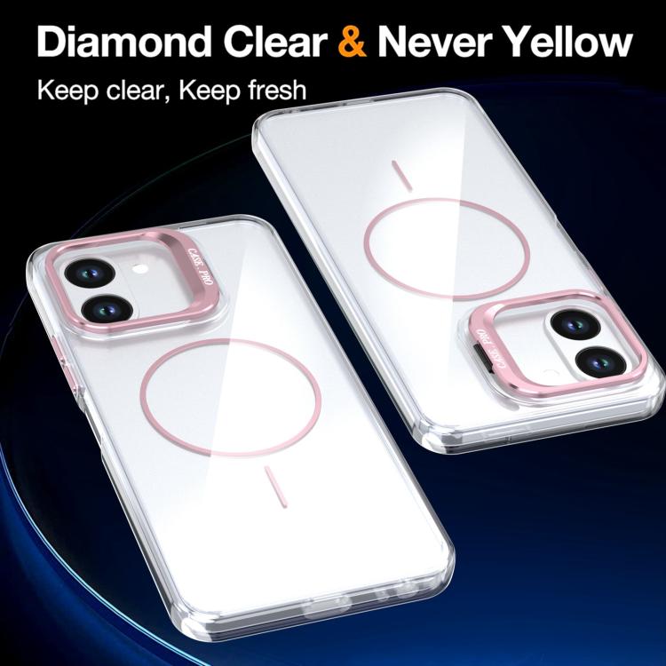 Bright Color Clear MagSafe Lens Frame Holder Phone Case, For Tecno Spark Go 3